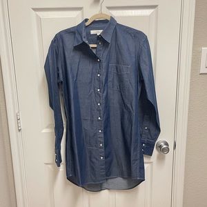 Claridge + King Denim Pearl Snap Shirt Dress